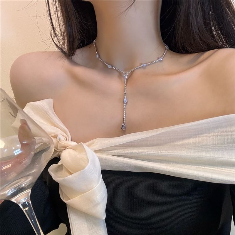 Lariat Necklace Rhinestone