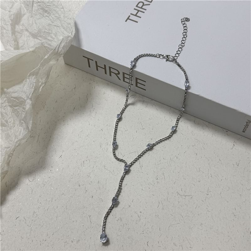 Lariat Necklace Rhinestone