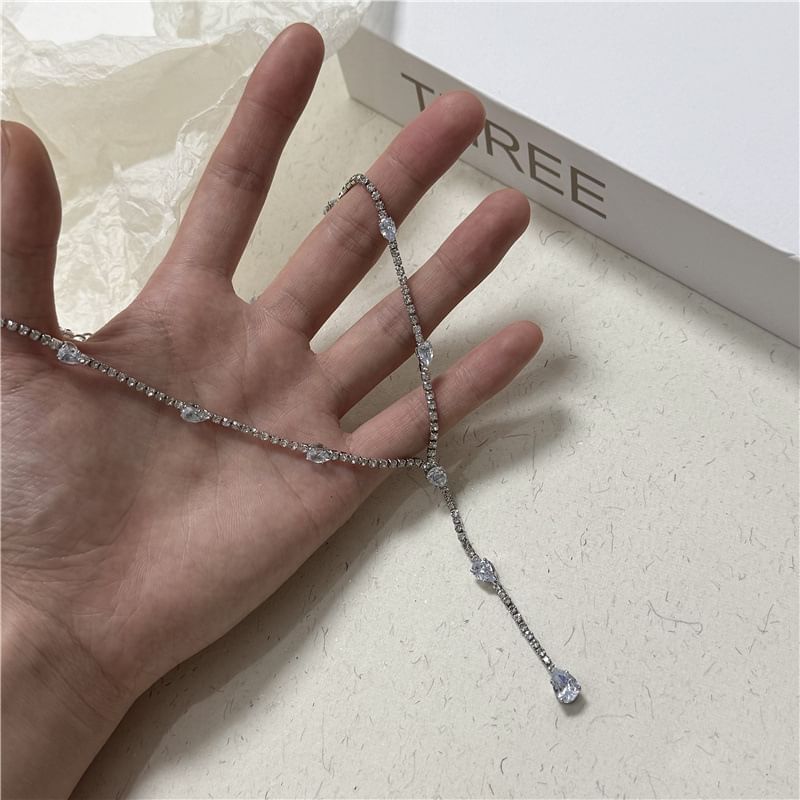 Lariat Necklace Rhinestone