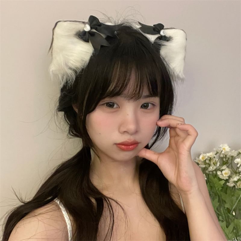 Bow Fluffy / Headband Clip Cat Lace Ear Hair
