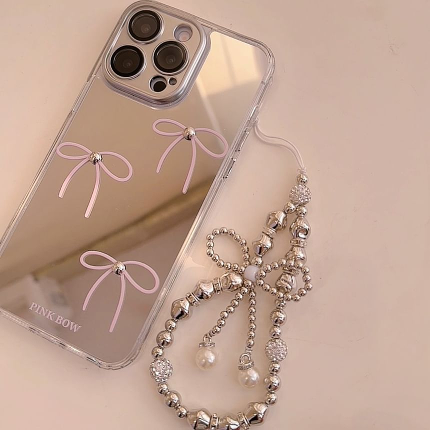 Bow Mirrored Phone Case - iPhone 15 Pro Max / 15 Pro / 15 Plus / 15 / 14 Pro Max / 14 Pro / 14 Plus / 14 / 13 Pro Max / 13 Pro / 13 / 13 mini / 12 Pro Max / 12 Pro / 12 / 12 mini / 11 Pro Max / 11 Pro / 11