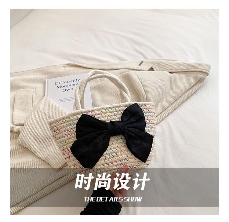 Tote Woven Bag Bow
