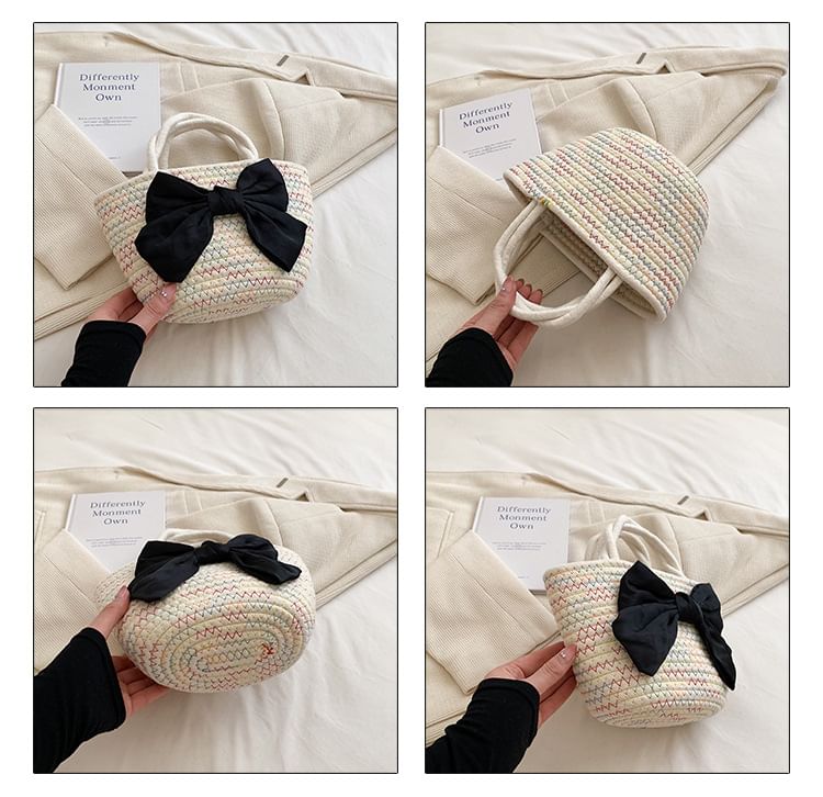 Tote Woven Bag Bow