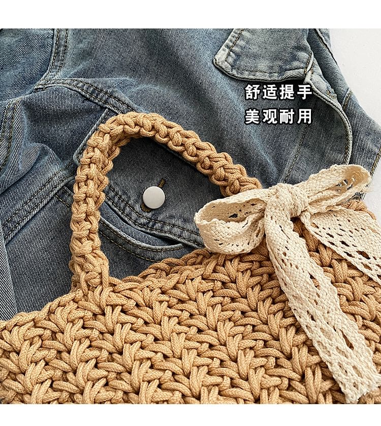 Tote Bag Bow Woven