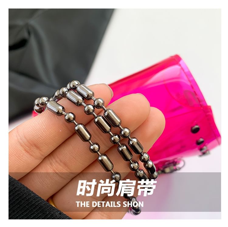 Bag Crisscross Studded PVC Chained Crossbody