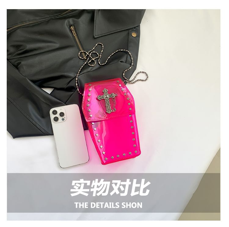 Bag Crisscross Studded PVC Chained Crossbody