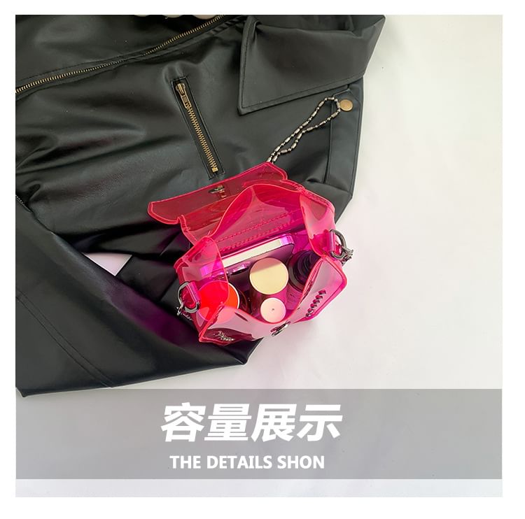 Bag Crisscross Studded PVC Chained Crossbody