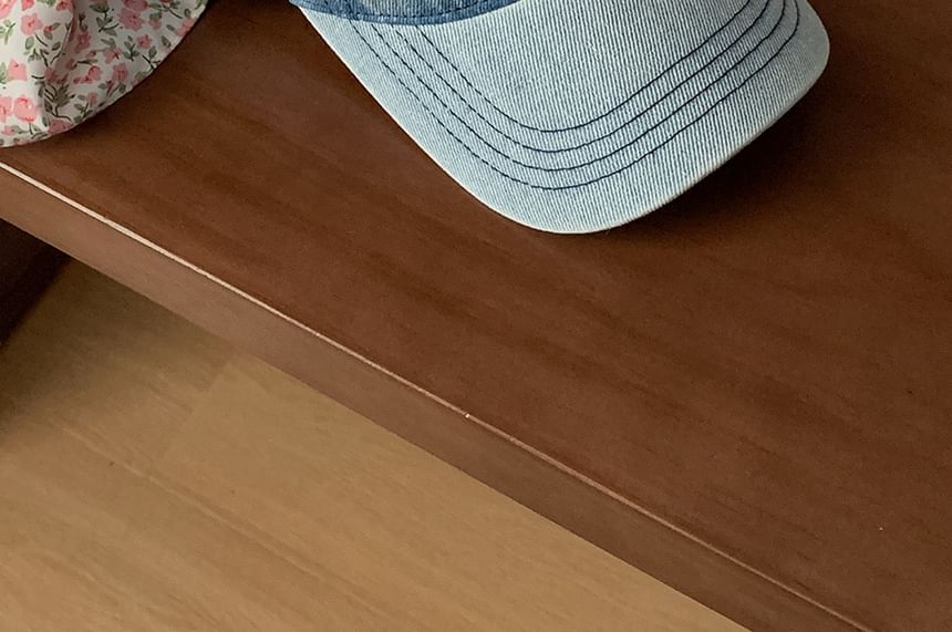 Baseball Cap Bow Washed Denim Embroidered