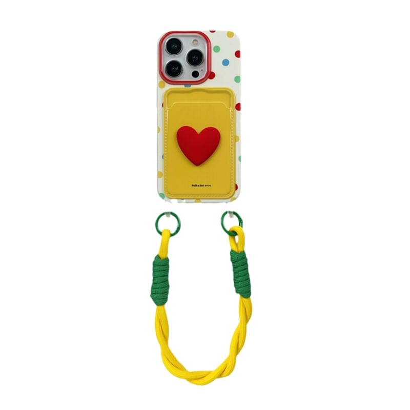 Strap Card Holder Phone Lanyard Heart Case / Set