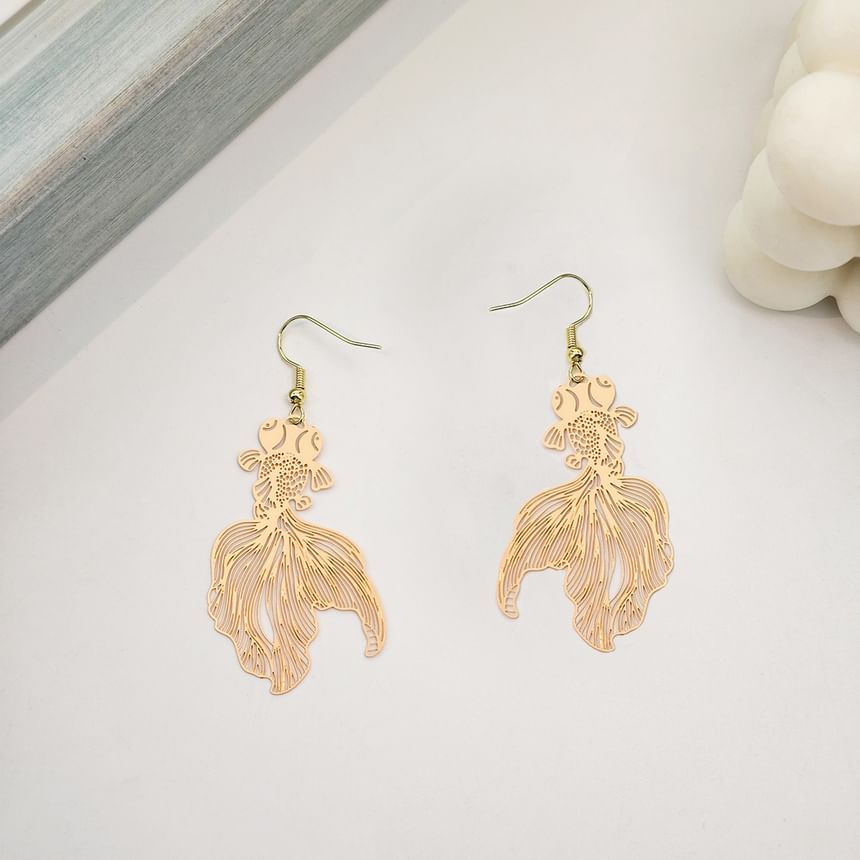 Goldfish Drop Hook Earring