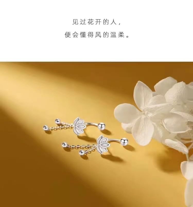 925 Sterling Silver Lotus Ear Jacket