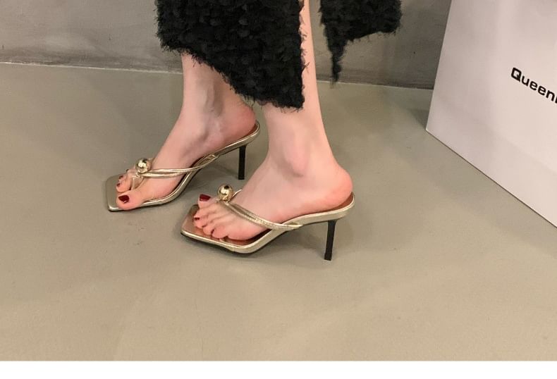 Kitten Flip-Flops Heel Beaded