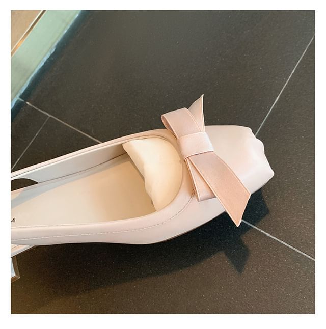 Sandals Slingback Heel Bow Chunky