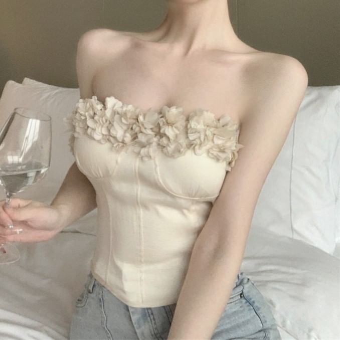 Accent Plain Flower Tube Top