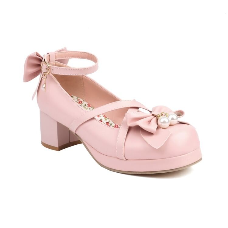 Pumps Jane Ankle Bow Platform Mary Strap