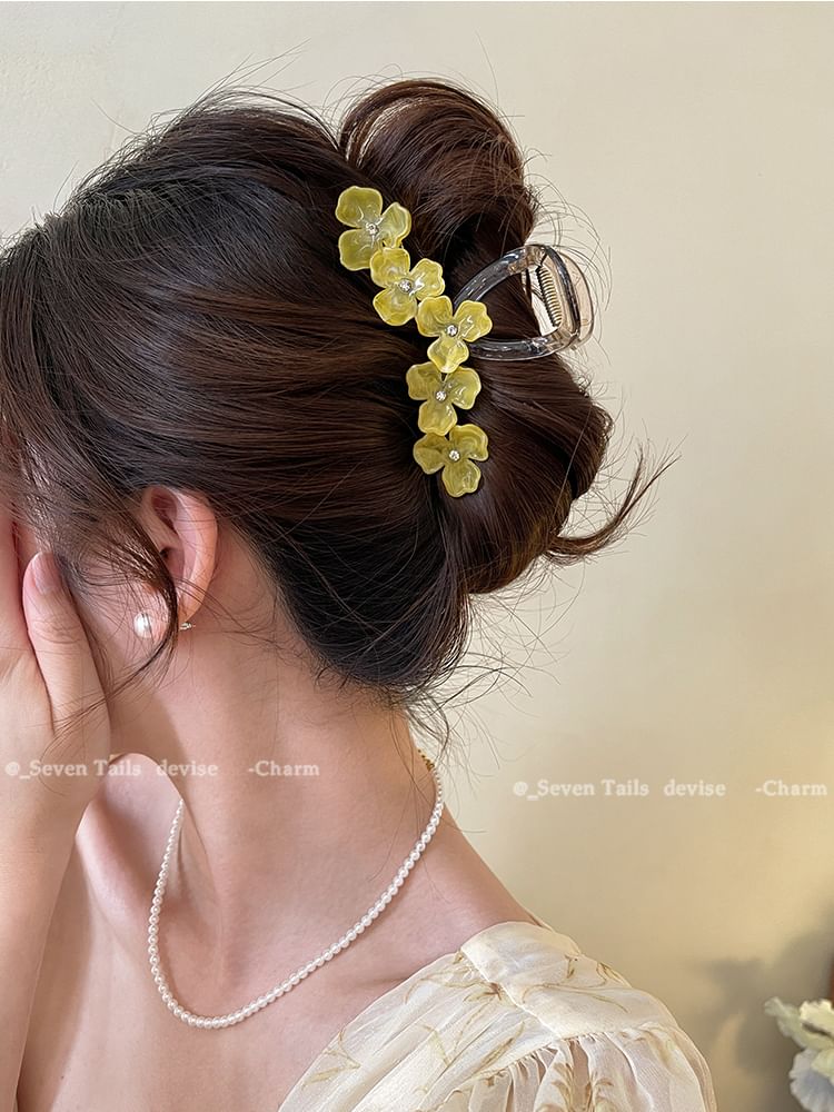 Claw Floral Hair Rhinestone