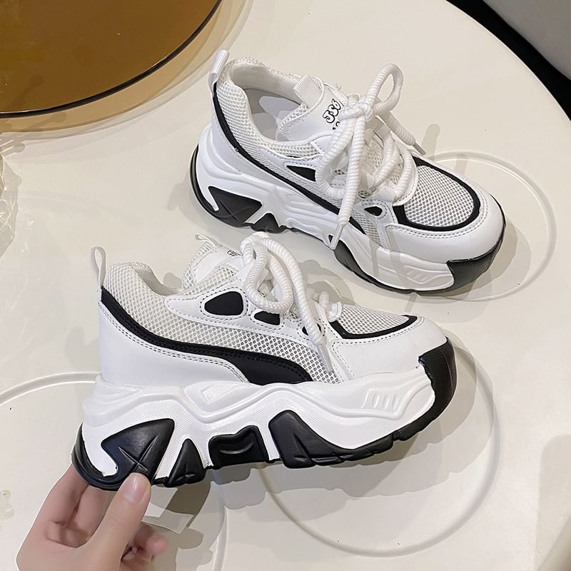 Platform Sneakers Up Lace