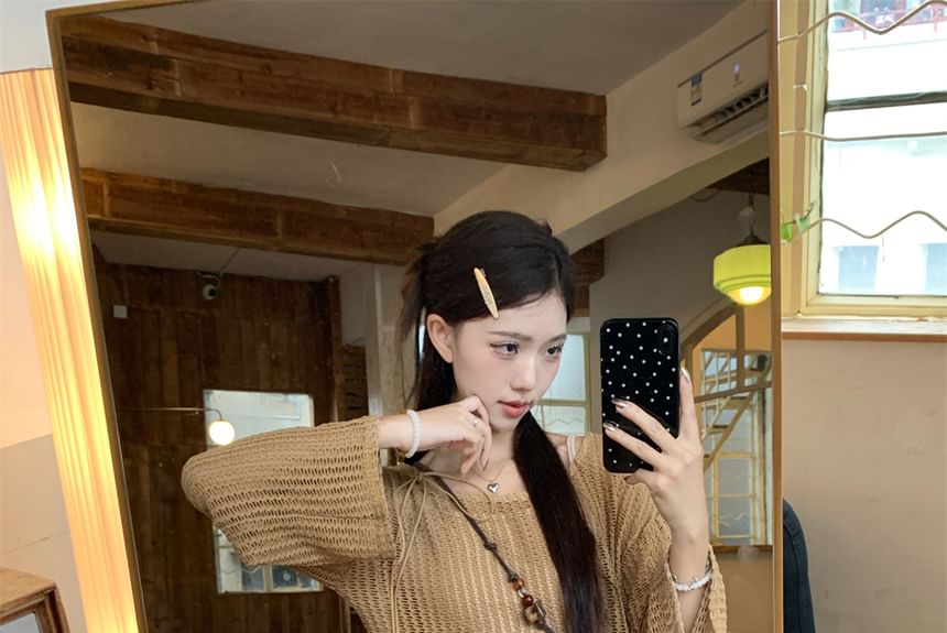 Beaded Plain Top / Mid Detail Cropped Chain Skirt Asymmetrical Sweater Waist Distressed Cami Rise Tassel A-Line Mini