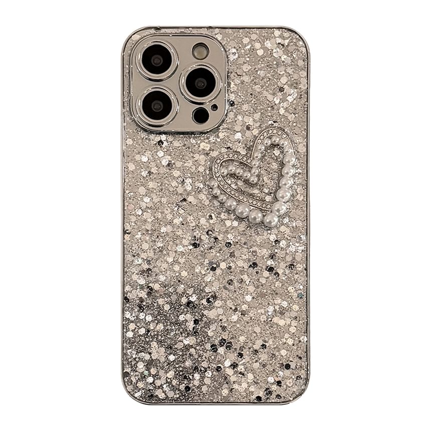 Heart Faux Phone Case Pearl