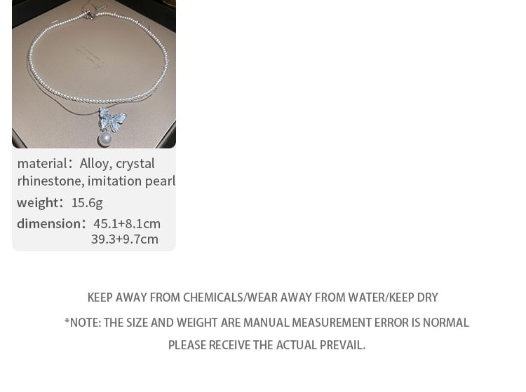 Necklace Designs) (Various Butterfly Crystal Faux Bracelet / Alloy