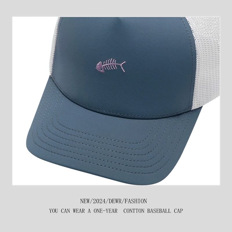 Fish Cap Trucker Embroidered Bone