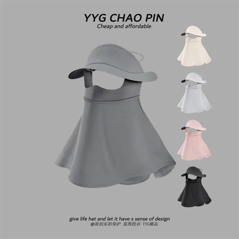 with Face Flap Cover Sun Neck Plain Protection