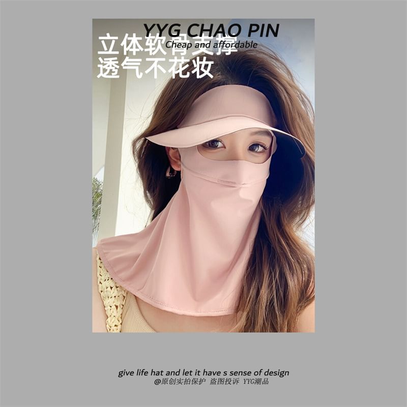 with Face Flap Cover Sun Neck Plain Protection