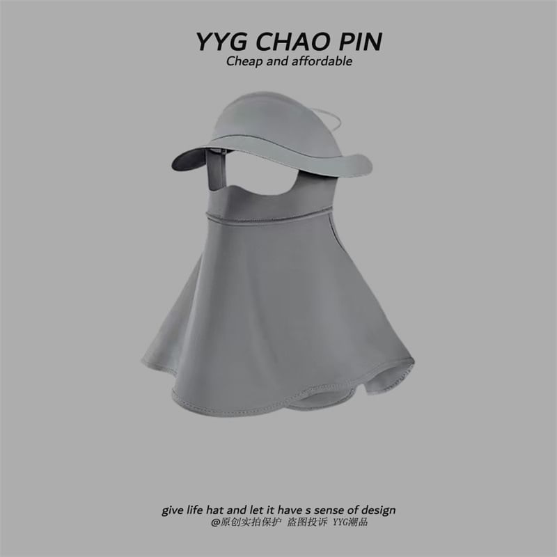 with Face Flap Cover Sun Neck Plain Protection
