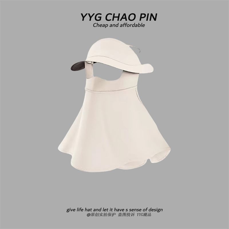 with Face Flap Cover Sun Neck Plain Protection