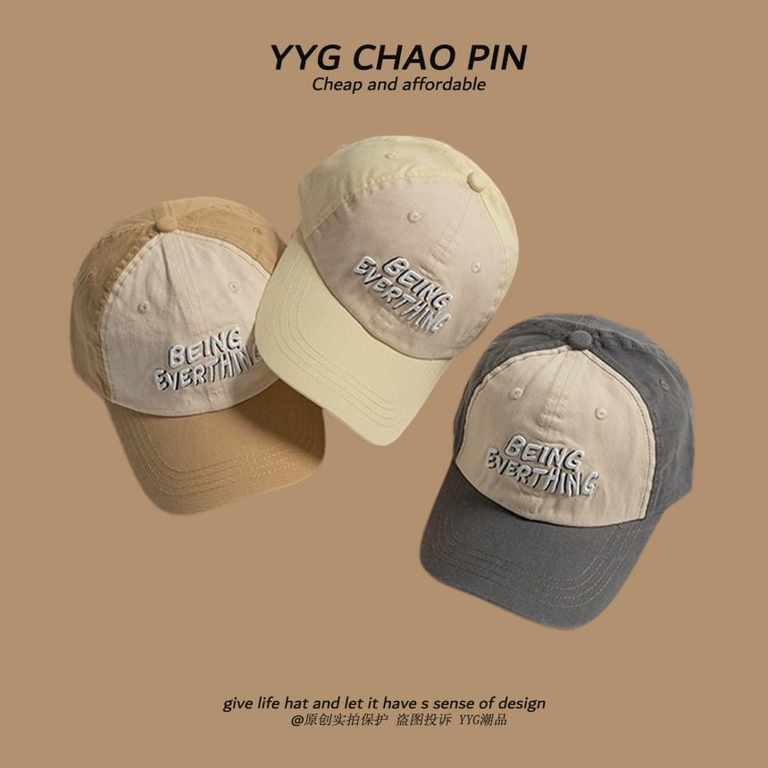 Tone Baseball Cap Lettering Two Embroidered