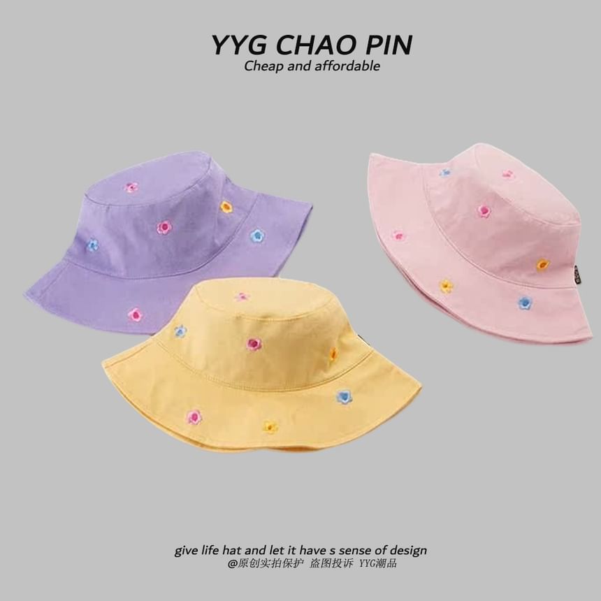 Floral Bucket Hat Embroidered
