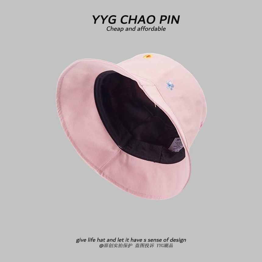 Floral Bucket Hat Embroidered
