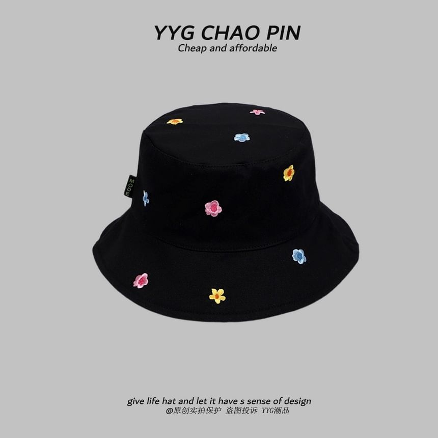 Floral Bucket Hat Embroidered