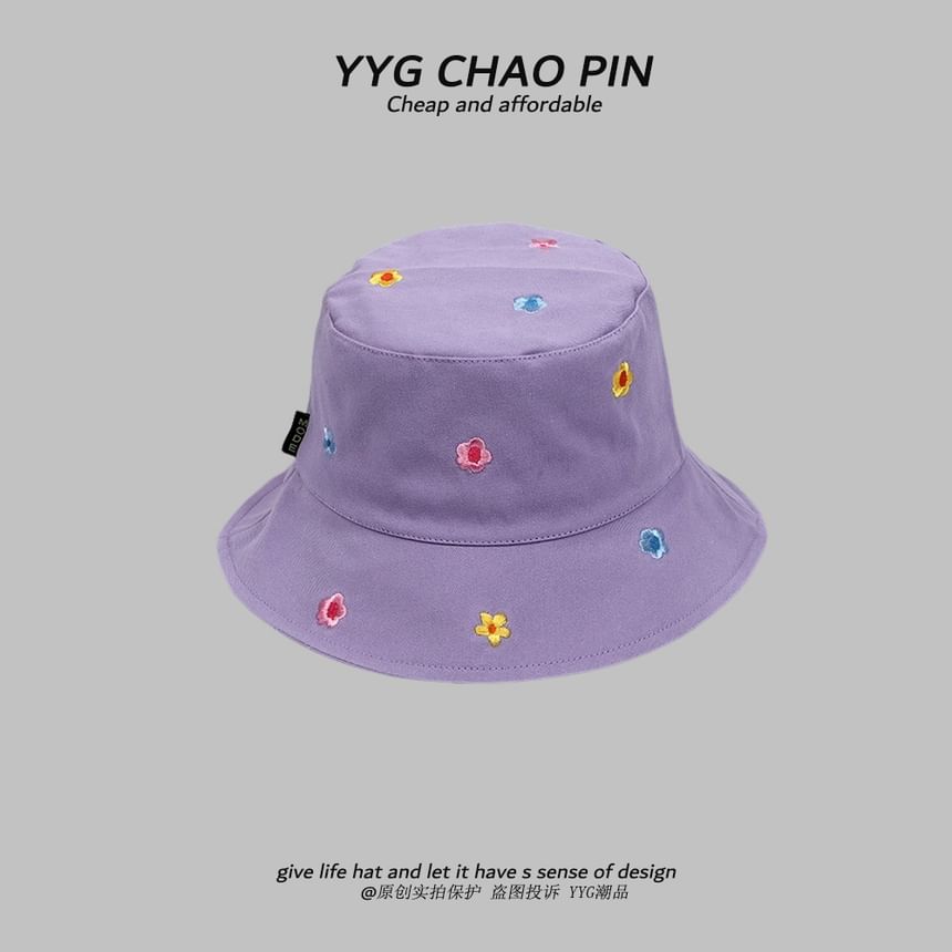 Floral Bucket Hat Embroidered
