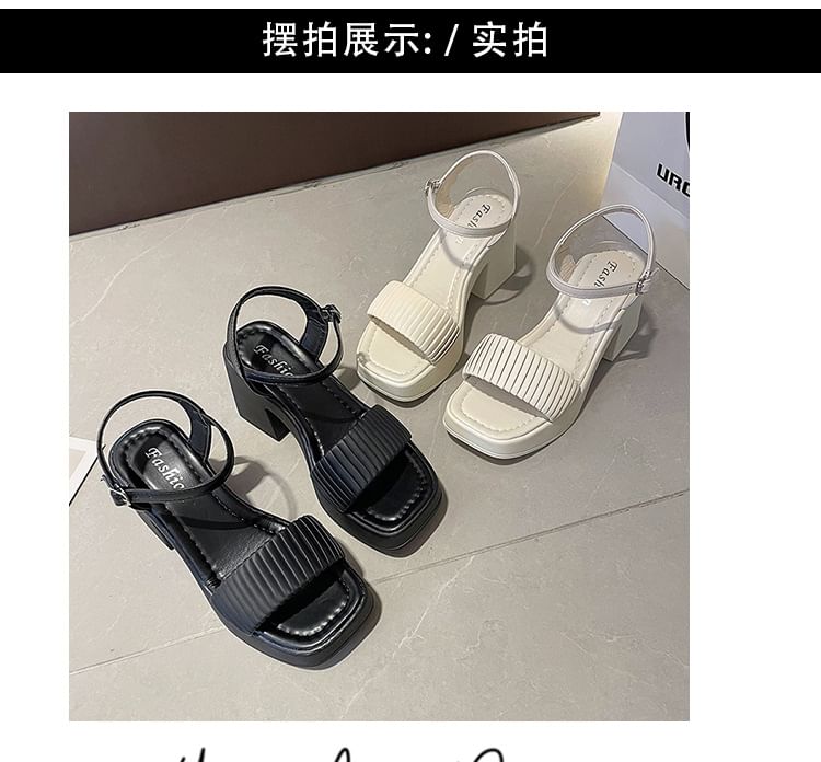 Square Heel Toe Block Sandals