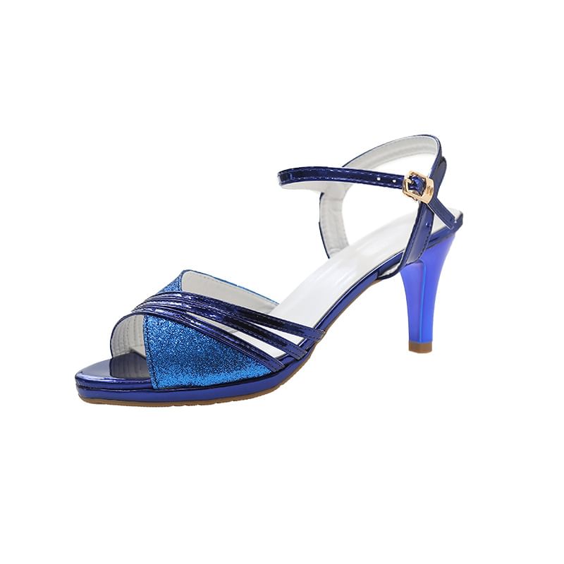 Heel High Rhinestone Sandals Pointed