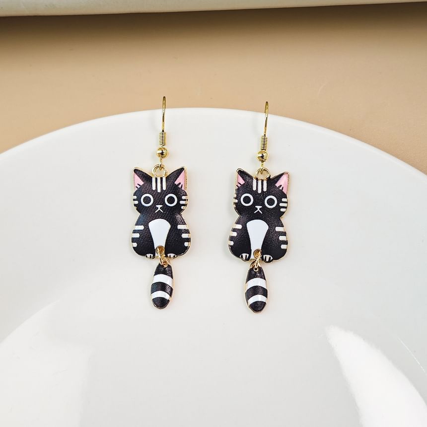 Cat Alloy Drop Earring