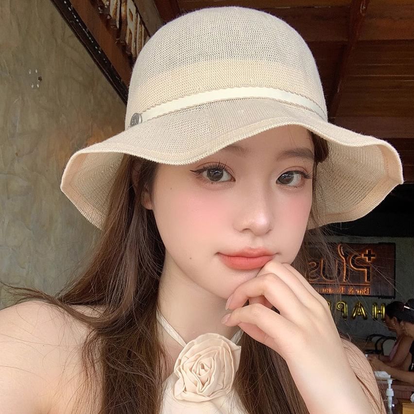 Hat Cotton Linen Bucket Ruffle