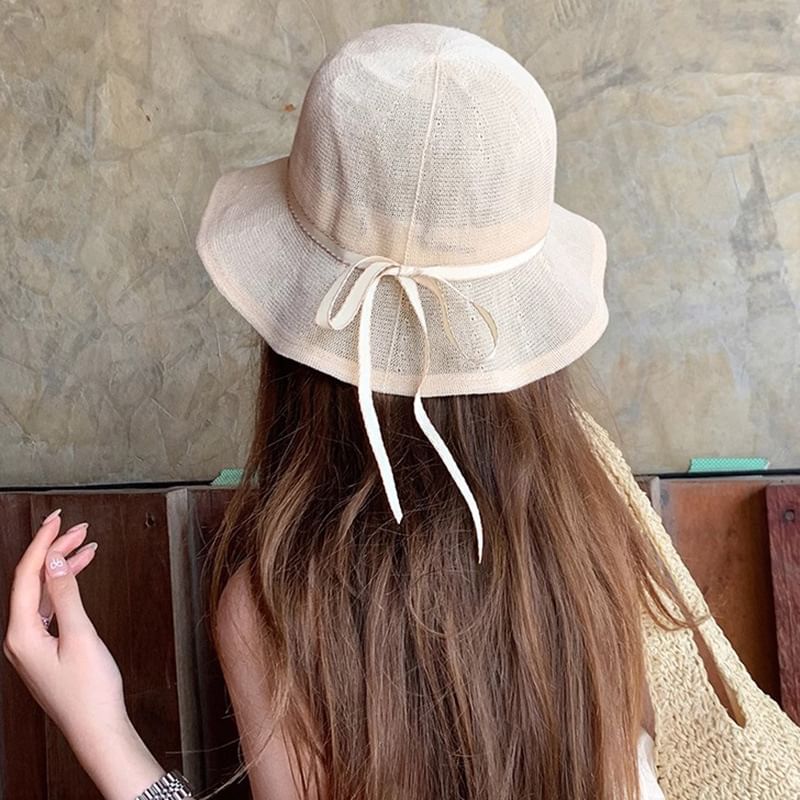 Hat Cotton Linen Bucket Ruffle
