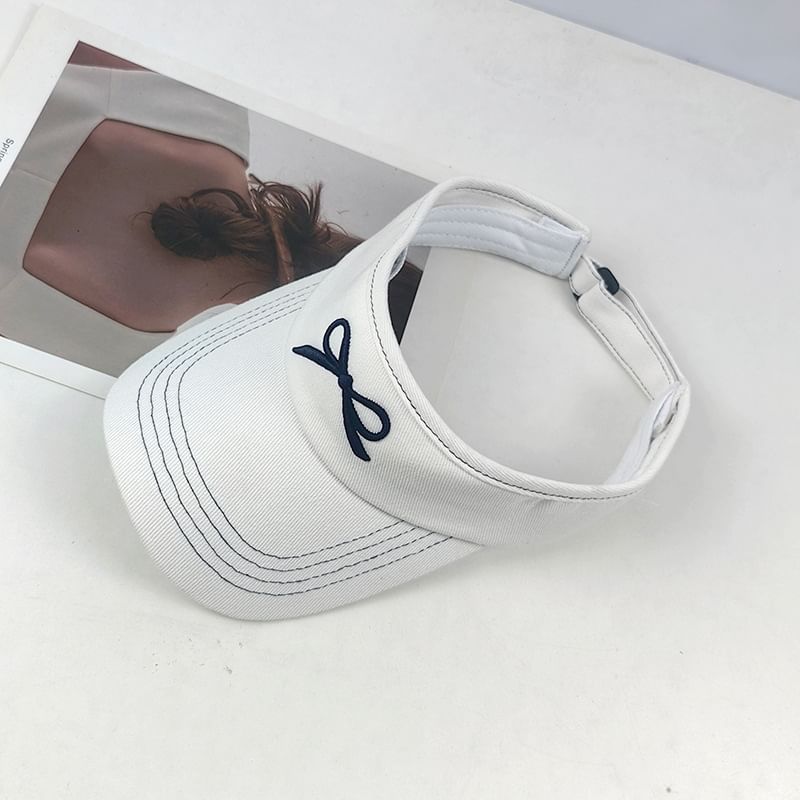 Embroidered Visor Bow Sun
