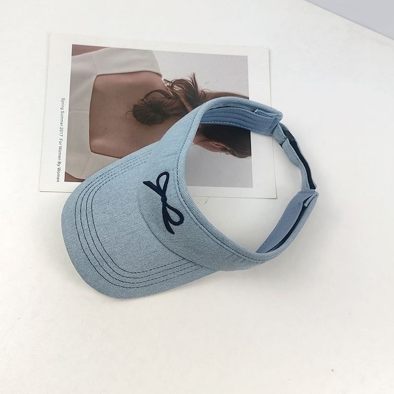 Embroidered Visor Bow Sun