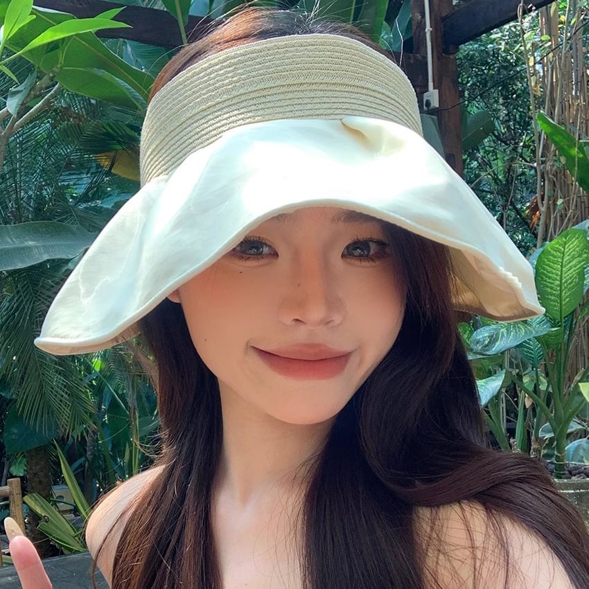 Ruffle Sun Hat Straw