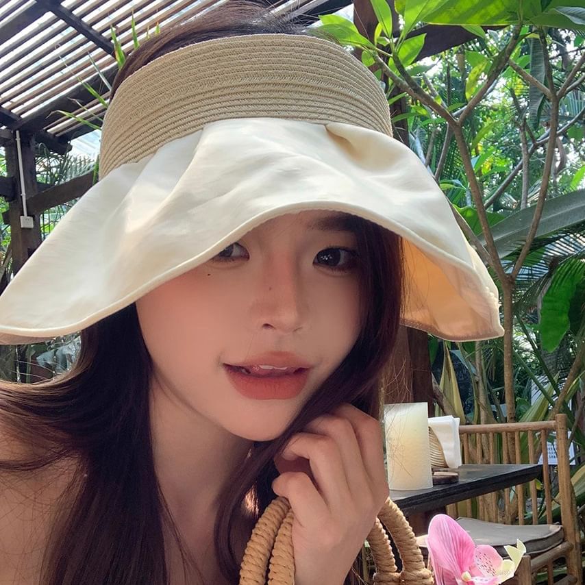 Ruffle Sun Hat Straw