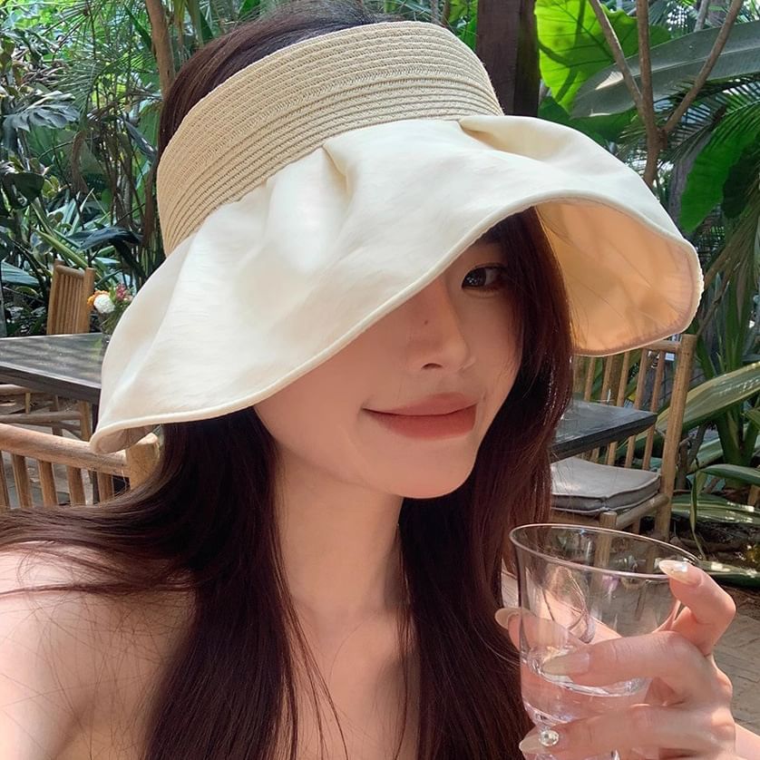 Ruffle Sun Hat Straw