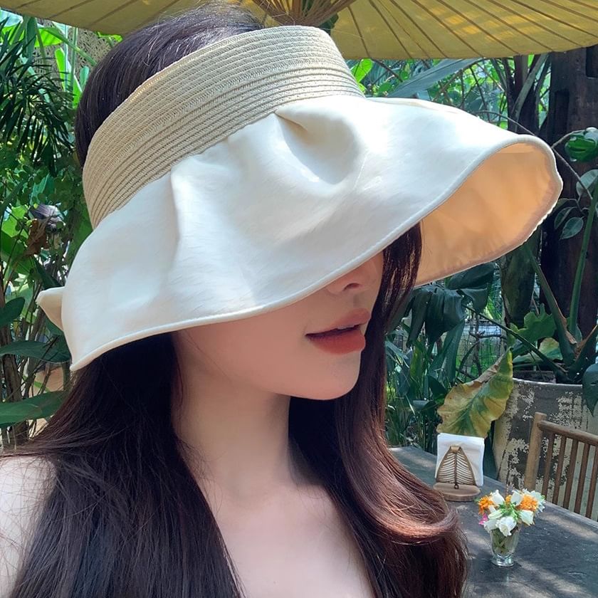 Ruffle Sun Hat Straw