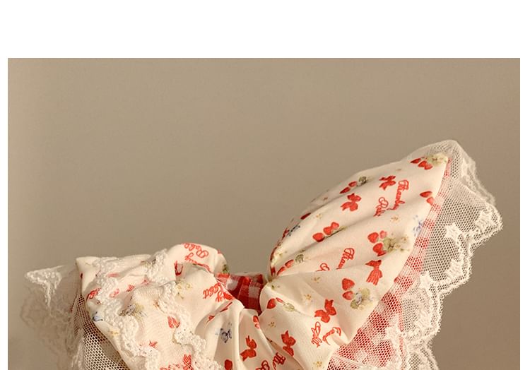 Scrunchie Designs) (Various Bandana Trim Lace Floral Cherry /