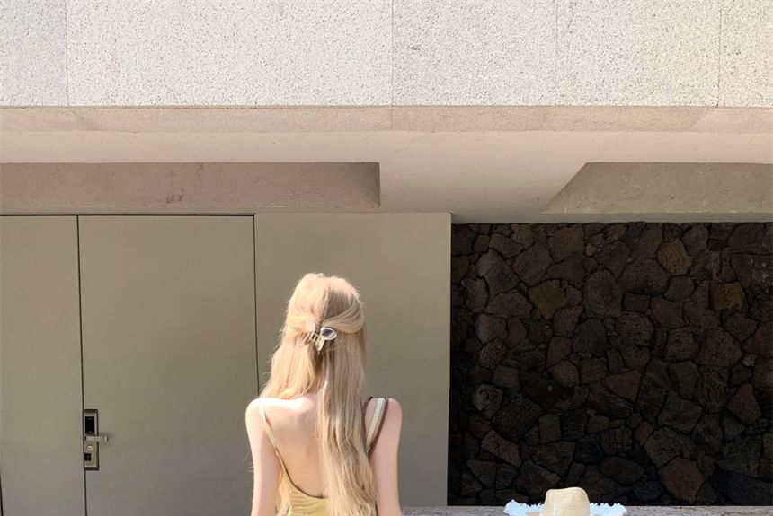 Strap Back Dress Maxi Spaghetti Mermaid Open