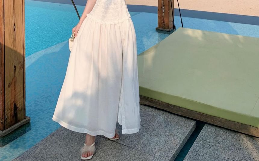 Dress Maxi A-Line Plain Cutout Slit Tube