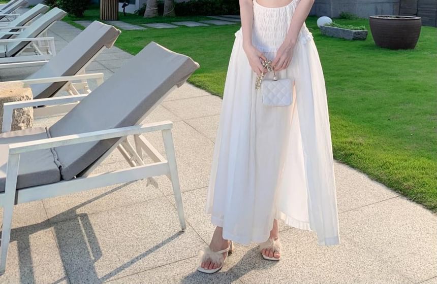 Dress Maxi A-Line Plain Cutout Slit Tube