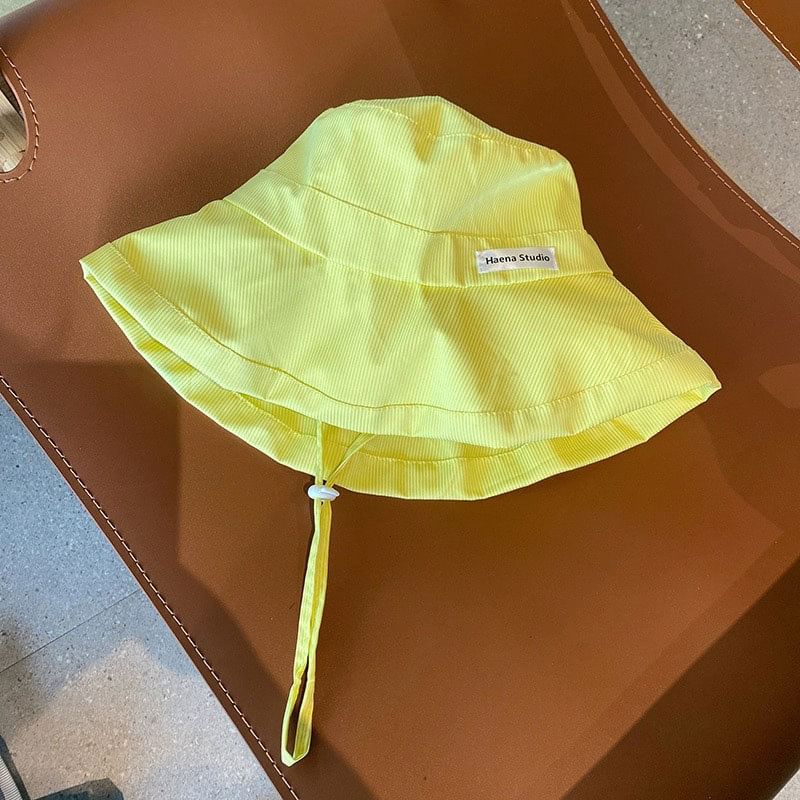 Bucket Applique Hat Striped Lettering